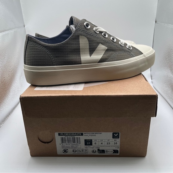 NWB VEJA WATA II LOW RIPSTOP KAKI PIERRE size 6 women shoes - Picture 1 of 11